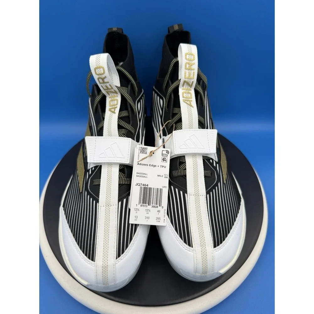 adidas Adizero Edge+ Men's Size 13 Black Gold Metallic‎ Baseball Cleats JQ7464